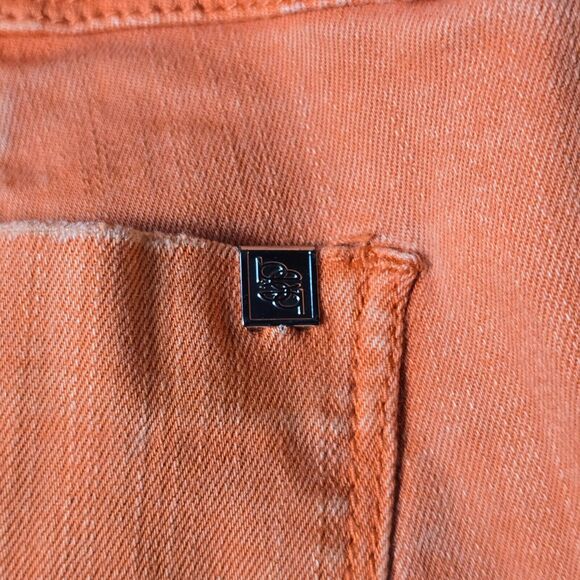 Bebe Jeans Womens 23 Orange Heartbreaker Skinny‎ Distressed Mid Rise Pockets - Picture 12 of 16